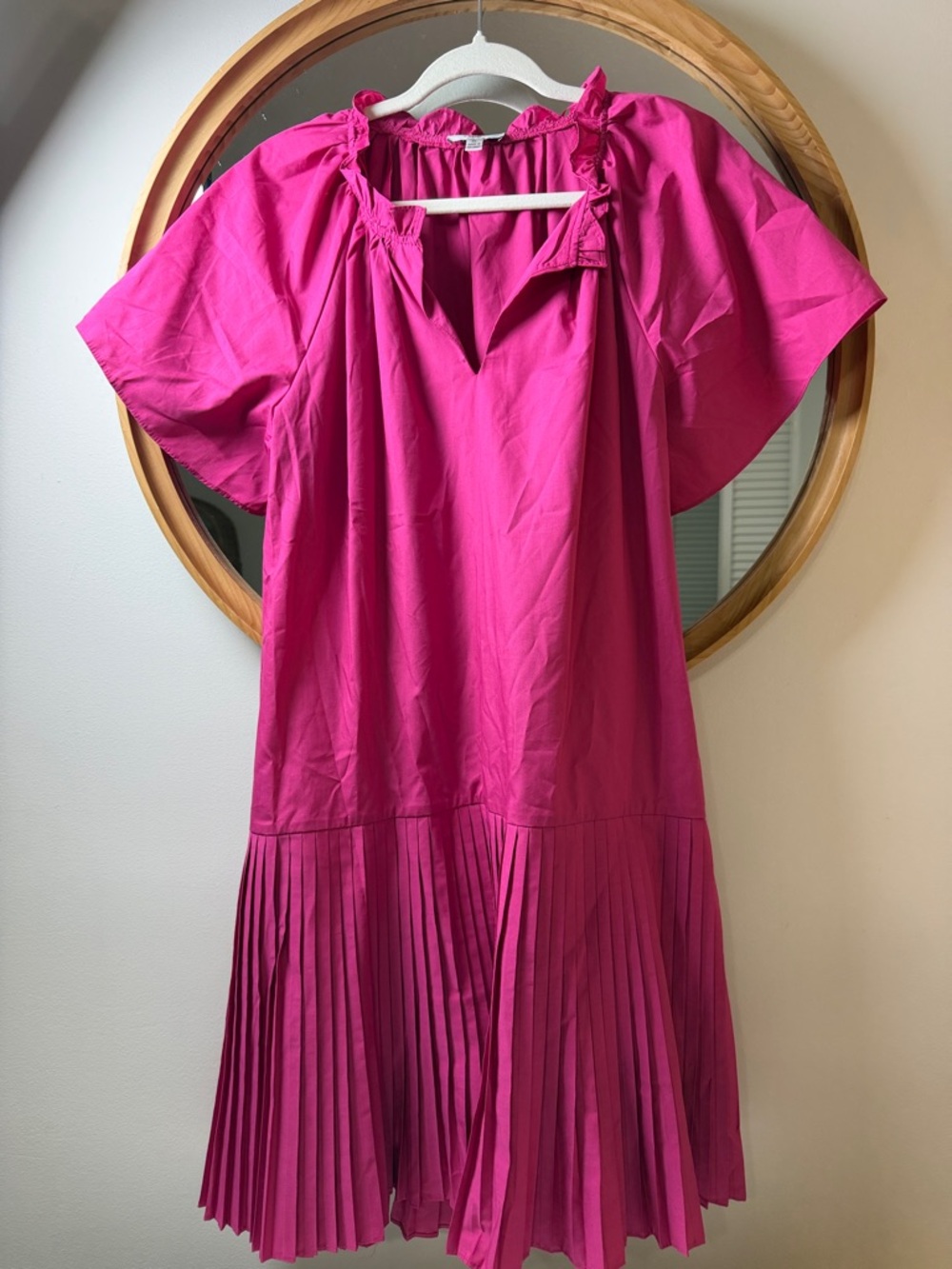 Signature by Robbie Bee Fuchsia Pleated Midi Dress